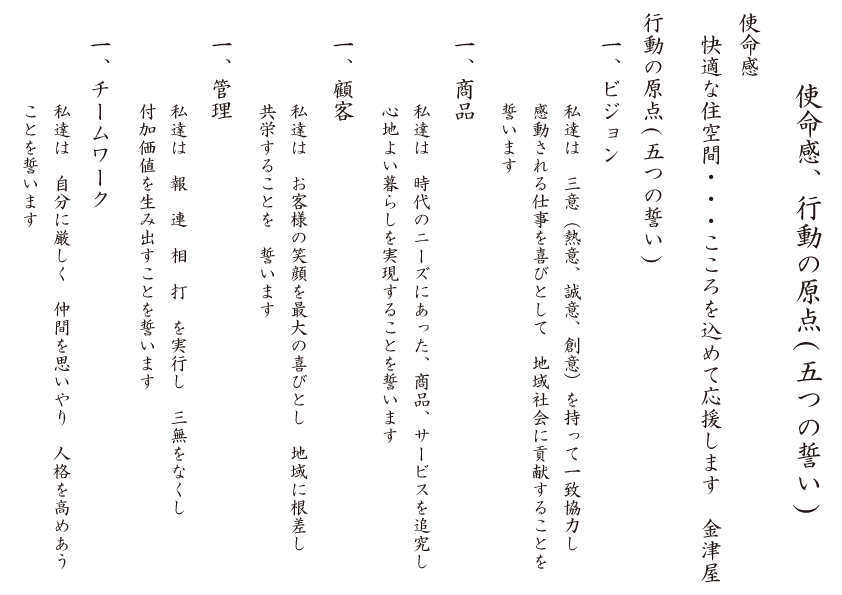 会社案内 充電工具 作業工具 リフォームの株式会社金津屋