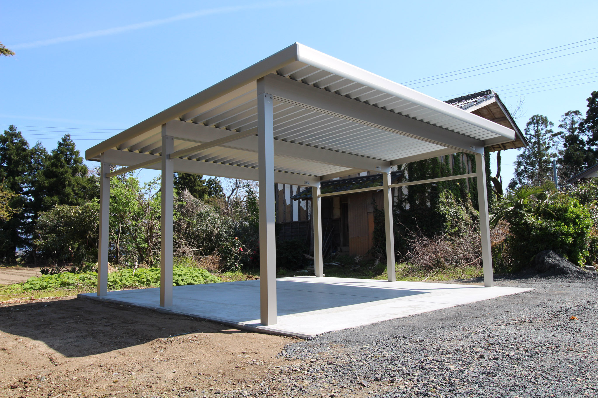 五泉市S様邸】YKKAP2台用カーポート！雪国ならではの折板屋根で安心